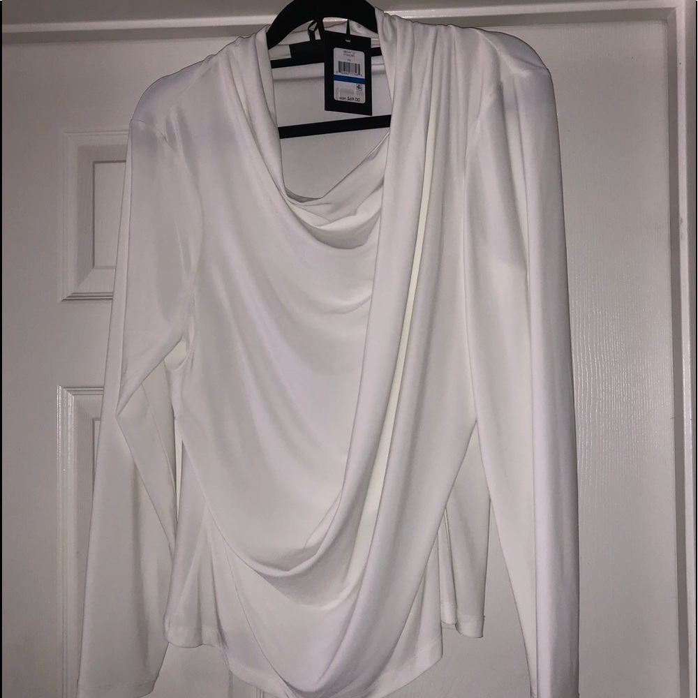 DKNY Draped Matte Jersey Top
